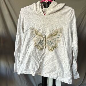 Butterfly long sleeve hooded shirt
